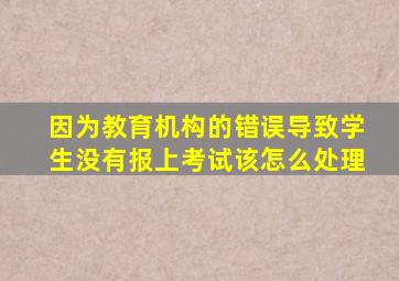 因为教育机构的错误导致学生没有报上考试该怎么处理