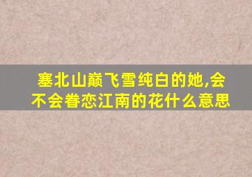 塞北山巅飞雪纯白的她,会不会眷恋江南的花什么意思