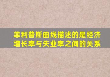 菲利普斯曲线描述的是经济增长率与失业率之间的关系